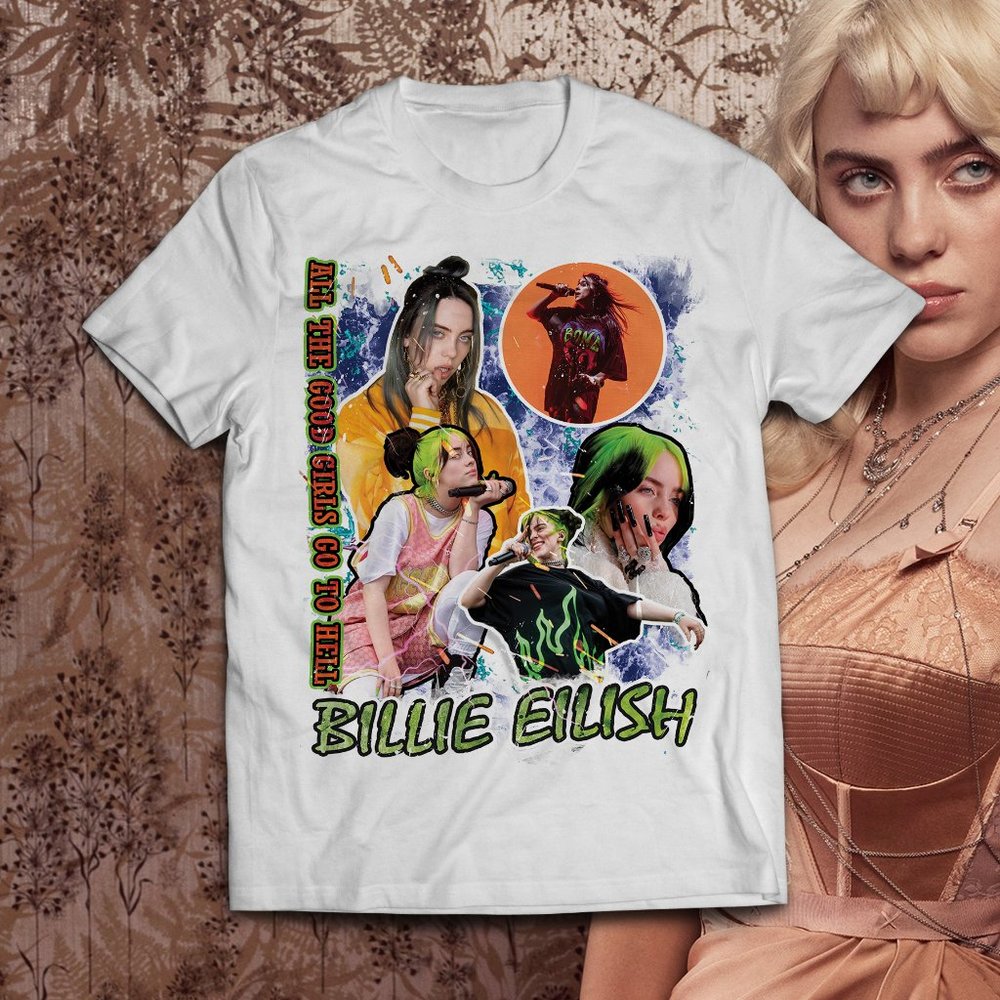 Vintage Style 90's White Billie Eilish Tee